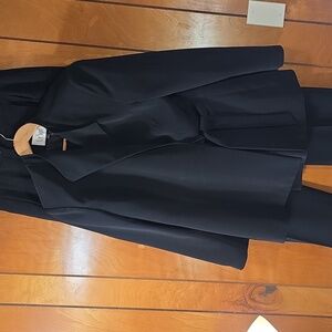 Le Suit Womens Pants Suit Sz 16 Black Elegant Profesional Career Wide Leg Pants